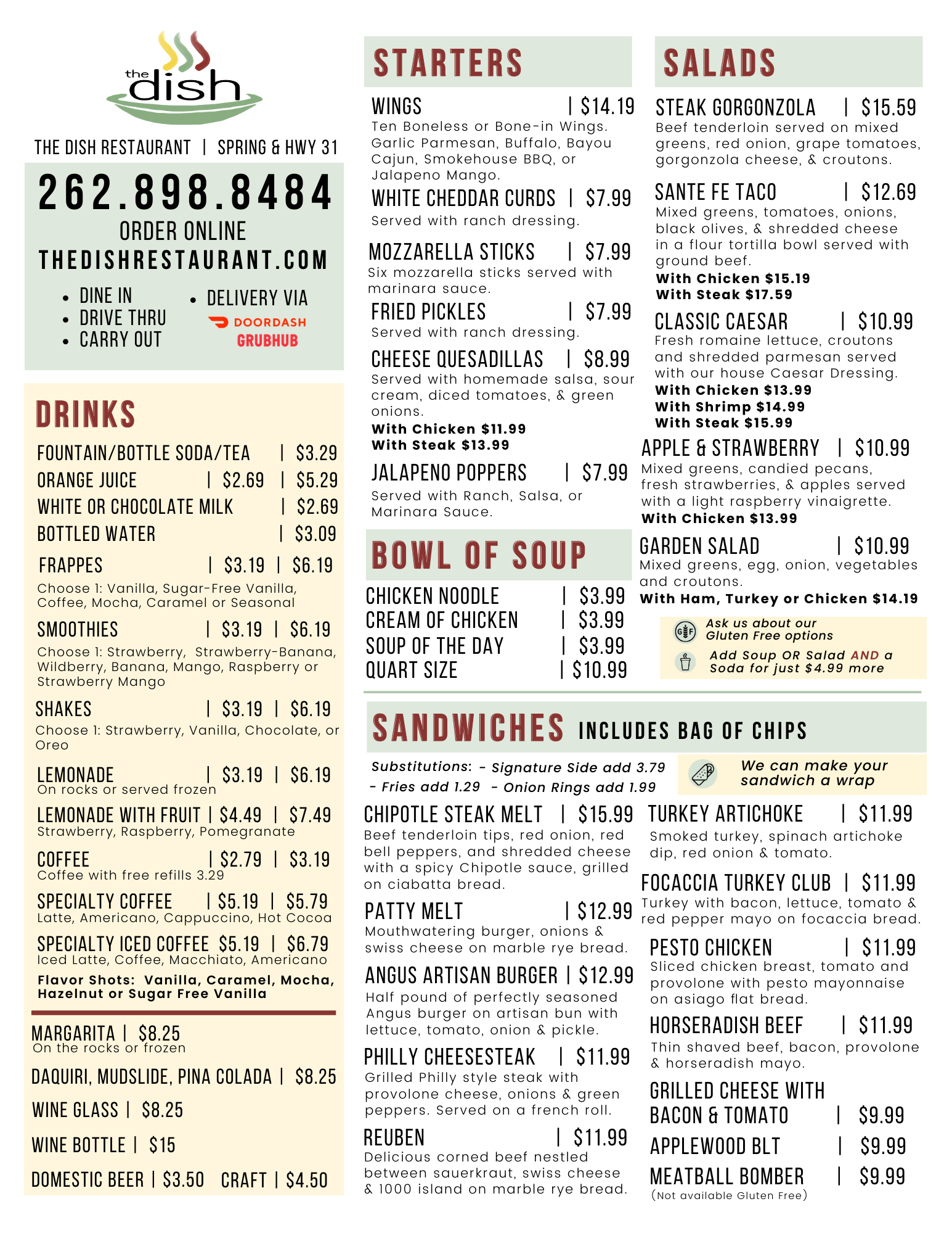 Menu — The Dish